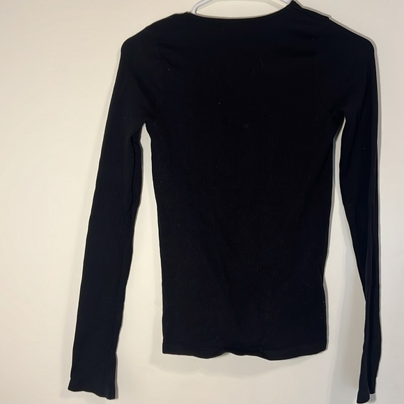 Intimately By Free People, Black Ribbed Tie Up Long Sleeve Shirt - Picture 5 of 6